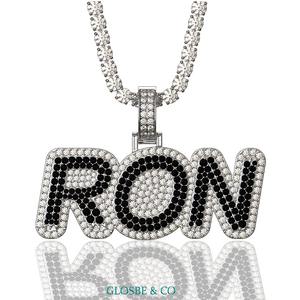 Collar de Tenis Vietnamita de Plata Sintética (Creada en Laboratorio) de Alta Calidad, 6 mm - Nombre de Diamante ''RON'' - Product Image 4