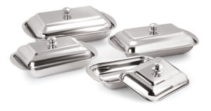 Beurrier / Plat de service rectangulaire en acier inoxydable, poli miroir, écologique, avec couvercle, ensemble multifonctionnel pour la cuisine et la salle à manger - Product Image 2