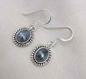 ต่างหูห้อยประดับมอสอาเกต เงินแท้ 925 ชุบทอง รับรองโดย IGI ทำด้วยมือ ต่างหูแบบเรียบหรูสำหรับผู้หญิง ของขวัญสำหรับงานปาร์ตี้ - Product Image 1