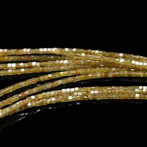 Caja facetada brillante Natural de diamante amarillo, fabricación de joyas de diamantes, collar de hebras, cuentas de piedra, Cubo de 2mm, cuentas de diamantes - Product Image 3