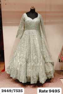 Robe en filet à broderie lourde gracieuse pour femmes tenue élégante pour les événements de mariée, les réceptions et les rassemblements formels - Product Image 4