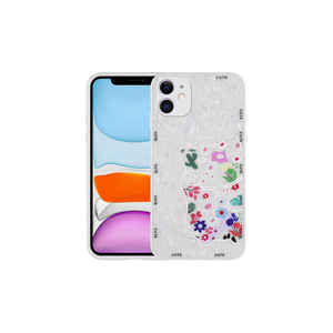 Coque de protection rigide en silicone Netzy motif chat blanc de luxe pour iPhone 12, série SAFA Mumila, modèle PC, design cool, électroplaqué - Product Image 1