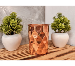 Gobelet en verre de conception martelée en cuivre pur Oreretrove-articles de service et verres avec Benefits-300ML ayurvédique - Product Image 4