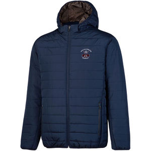 Chaqueta acolchada de plumón negra con estampado personalizado de alta calidad para invierno, a prueba de viento, calentada, talla XL, cuello con capucha, tela brillante de invierno OEM - Product Image 6