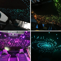 Car Styling DIY Auto Fiber Optic Lights Atmosphere Lamp Music Control Plafonniers RGB 64 Colors Car Starry Sky Light