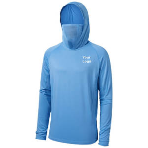 Outdoor Sports Fishing Hoodie With Long Sleeve Quick Dry Polyester <b>Moisture</b> <b>Wicking</b> Fabric And UV Protection For Summer Wear - Product Image 5