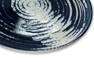 Set di 6 Piatti da Cena Rotondi in Ceramica, Design Wabi-Sabi, Smalto Reattivo Lucido con Decorazione Digitale in Rilievo, Ermes di Excelsa - Product Image 4