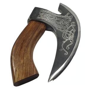 Handmade Stainless Steel Pizza Slicer Wood <b>Handle</b> High Original Viking <b>Axe</b> Design Chef Knife Kitchen Use Includes Leather Sheath - Product Image 2