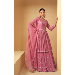 คอลเลกชันพรีเมี่ยมที่ได้รับความนิยมมากที่สุด georgette salwar kameez หนักกับ dupatta กับงานปักตามลำดับผู้ส่งออกทั่วโลก - Product Image 1