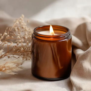 Amber Glass Jar Scented <b>Candle</b> Natural Soy Wax Aromatherapy Home Decor Wedding Party Smokeless <b>Long</b> <b>Lasting</b> Wholesale Supply - Product Image 1