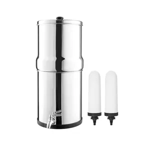 Pure 304 Grade 12Litre Stainless Steel Portable Gravity Water Filter With Ceramic Catridges