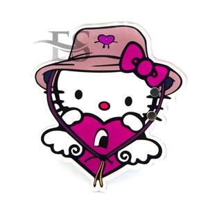 Vente chaude Personnalisé Mignon Hello Kitty Cils Carrelage Plaque En Gros Acrylique Cils Aimant Carrelage Cercle Forme Ovale Marque Privée - Product Image 1