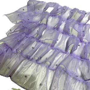 Polyester Organza Robe Perlée Robe De Mariage <span class=keywords><strong>Voile</strong></span> Robe Ourlet <span class=keywords><strong>Décolleté</strong></span> Vêtements Conception Tissu - Product Image 5