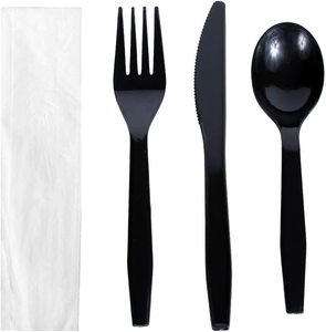 Vaisselle Premium Poids PP PS Couverts En Plastique Kits Fourchette Couteau Thé Soupe Cuillère Serviette Sel Poivre Pailles En Plastique - Product Image 1