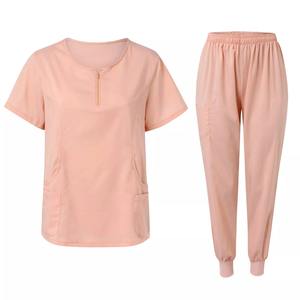 ชุดวิ่งพยาบาลแขนสั้นชุดเครื่องแบบแพทย์ชุดทางการแพทย์ทำจากผ้าโพลีเอสเตอร์สแปนเด็กซ์ออกแบบโลโก้ได้ตามต้องการ - Product Image 4