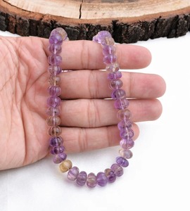 ลูกปัดพลอยรูปแตงโมแกะสลักด้วยมือผลิตจากอินเดียสำหรับเครื่องประดับที่สง่างาม - Product Image 4