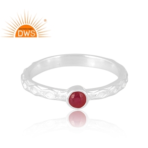 แหวนพลอยทับทิมธรรมชาติสำหรับเป็นของขวัญสำหรับผู้หญิงแหวนเงินแท้ออกแบบได้ตามต้องการ - Product Image 3