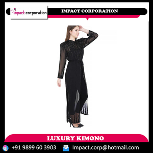 Dubai Party Wear Long Black Islamic Clothing <b>Knee</b> Length Kaftan Abaya Embroidery Work Maxi Dress With Spaghetti <b>Strap</b> for Sale - Product Image 2
