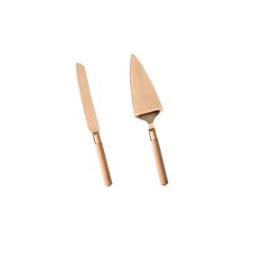 Juego de cuchillo y servidor de pastel de cobre personalizado para despedida de soltera accesorios de regalo de inauguración de la casa acero espejado de alta calidad - Product Image 6