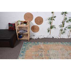 Alfombra de 4,8x7,3 pies, Alfombra Turca Vintage, Alfombra de Lana Azul - Product Image 5