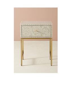 Table basse classique avec tiroir en os incrusté, finition antique, meubles faits à la main pour des intérieurs élégants - Product Image 3