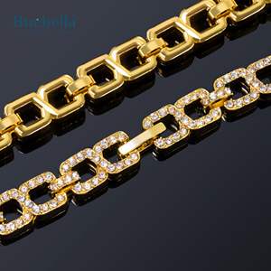 Gran oferta, cadena de eslabones infinitos de estrellas heladas de 10mm de Plata de Ley 925 chapada en oro blanco de 14 quilates para hombres, collares de moissanita Premium - Product Image 3