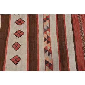 Alfombra Turca de 2.6x13.1 pies, Alfombra Vintage Tipo Runner, Alfombra Marrón Roja con Puntos - Product Image 5