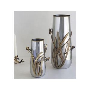 Florero de maceta de color plateado de aluminio con jarrón de forma redonda de calidad Superior para decoración de sala de estar del hogar - Product Image 3