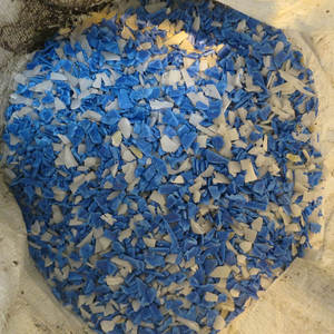 Blue Recycled HDPE Flakes Post Industrial <b>Plastic</b> Granules for Film Blow Molding Filling - Product Image 2