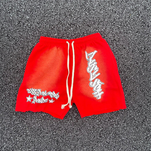 กางเกงขาสั้นผ้าฝ้ายพิมพ์ลายดิจิตอลกางเกงขาสั้นเล่นเหงื่อผ้าซักเป็นกรดแฟชั่นใหม่สำหรับ100% - Product Image 3