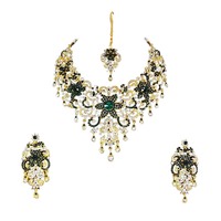 Parure de Mariée Luxe Couleur Cristal Strass Fleur Tendance Vintage pour Femme Collier Boucles d'Oreilles Coiffe Anniversaire Fête