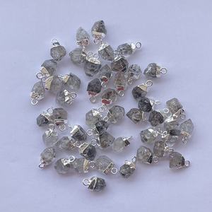 Colgante de conector de piedra en bruto de cuarzo Herkimer Natural en plata de ley 925 joyería de tendencia última piedra preciosa en bruto en línea Real - Product Image 3