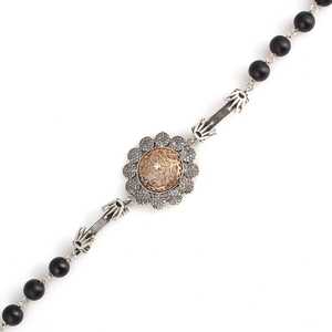 925 Sterling Silver Lava Stone Hinge <b>Bracelet</b> Floral Pattern for Gift - Product Image 3
