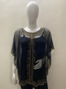 Sexy Party Elegant <b>Women's</b> Club Night Outfits T-Shirt Blouse Poncho <b>Shrug</b> Soft Net Fabric Customized Size Hand Sequined - Product Image 5