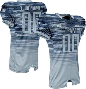 Ensemble d'uniformes de football américain haut de gamme en gros, manches courtes, grande taille, nom d'équipe personnalisé, couleurs, 100% polyester, protection UV - Product Image 6