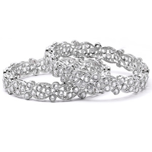 Bracelets en argent AD inversés modernes Bijoux de mode de luxe avec laiton plaqué argent Bracelets de haute couture - Product Image 1