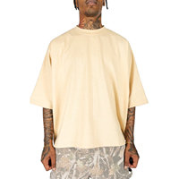 T-shirt pour homme de qualité supérieure, coupe ample, 2 panneaux, manches courtes, tricoté, 100% coton, respirant, écologique, anti-boulochage