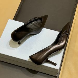 Sandalias de verano para exteriores con punta abierta, de charol nuevo, con lazo y tacón de aguja, estilo Muller, para fiesta, boda, zapatos de novia - Product Image 5