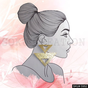 Pendientes colgantes de declaración chapados en oro de diseñador hechos a mano SKU5952 joyería colgante de moda - Product Image 4