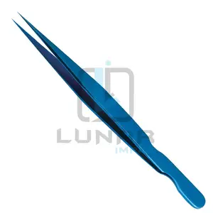 Supper Straight Tip Lash Insert Tool For Eyelash Masters In Blue Plasma Color Coating Non Slip Eyelash Extension Tweezers