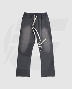 Survêtement/survêtement personnalisé délavé à l'acide, vente en gros d'ensemble de jogging délavé à l'acide en deux pièces, mode de rue - Product Image 5