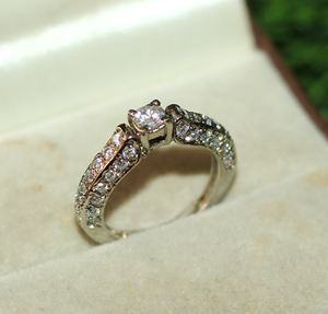 Bague Moissanite originale en argent Sterling 925 fabriquée à la main bijoux fins scintillants en rhodium pour les fêtes spéciales superbe mariée - Product Image 4