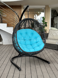 Modern Design Hanging <b>Egg</b> Rattan <b>Chair</b> for Garden Patio Balcony Bedroom Home Indoor Restaurant Pe and Iron Material - Product Image 2