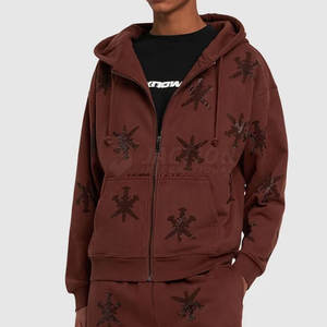 Algodón hecho gran oferta diseño personalizado hombres básicos sudaderas con capucha de diamantes de imitación de alta calidad último diseño básico sudaderas con capucha de diamantes de imitación para hombres - Product Image 2