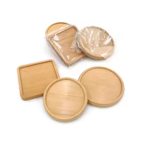 Sous-verres en bois de noix écologiques Tapis de tasse sculpté sur mesure Sous-verre de thé par Crescent Crafts Wood Craft Mat & Pads - Product Image 3
