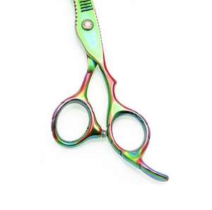 กรรไกรตัดผมสำหรับช่างตัดผมดีไซน์วัสดุใหม่มีด้ามจับเหล็กเหล็กทรงตรงใบมีดสแตนเลสใช้ตัดผม - Product Image 2