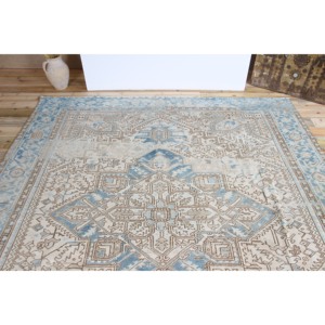 Alfombra Vintage Extra Grande de 8.1x9.5 pies, Alfombra Geométrica Turca Marrón - Product Image 4