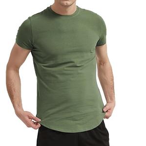 Fashion Streetwear Plain Blank Formal Breathable <b>Longline</b> O Neck Elongated Tall Big Unisex Short Sleeve High Quality <b>T</b>-<b>shirts</b> - Product Image 2