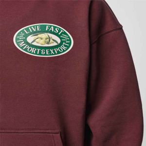 High Quality Patch <b>Hoodie</b> for Men <b>Oversized</b> Streetwear <b>Fleece</b> Pullover <b>Hoodie</b> Maroon Heavyweight Winter Casual <b>Hoodie</b> - Product Image 5