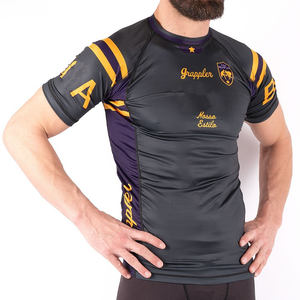 Camisa de compresión de secado rápido Unisex de la mejor calidad, transpirable BJJ Rash Guard, protección solar impresa para hombres y mujeres, pantalones cortos - Product Image 5